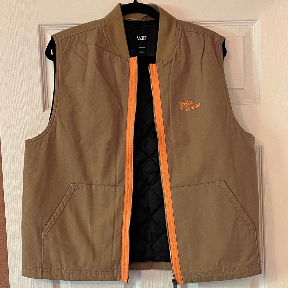 Vans Women's Brown Vest with Orange Accents